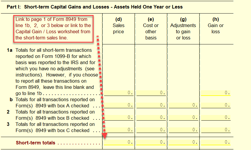 Using Capital Gains Worksheet with 8949 and Sch D. in Desktop – UltimateTax  Solution Center