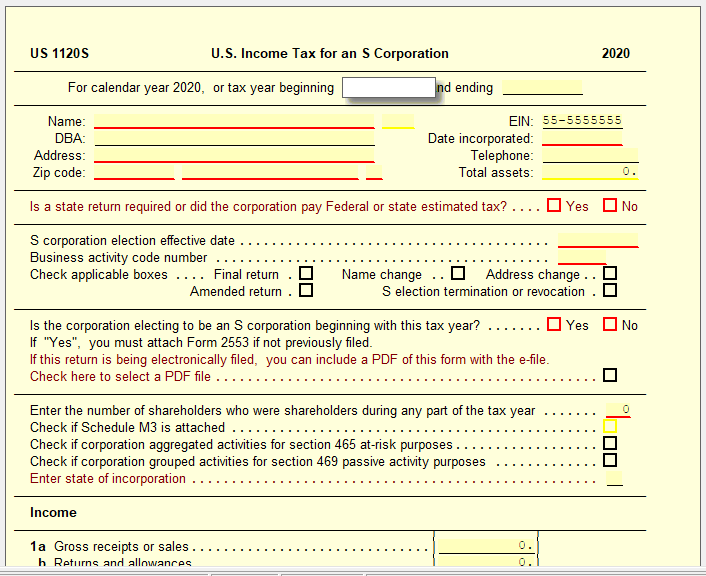 1120s S Corporation Income Tax Return Ultimatetax Solution Center 0440