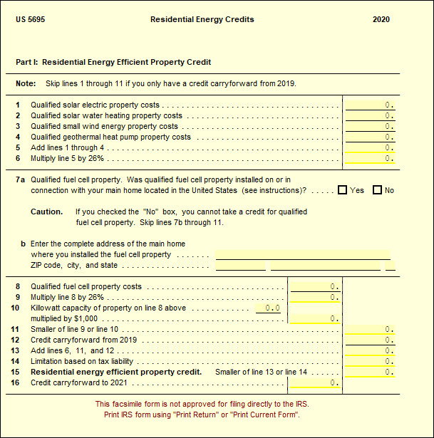 5695 Residential Energy Credits UltimateTax Solution Center