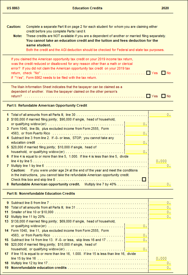 8863 Education Credits UltimateTax Solution Center