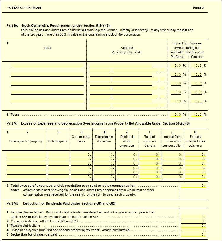 schedule-ph-u-s-personal-holding-company-tax-ultimatetax-solution