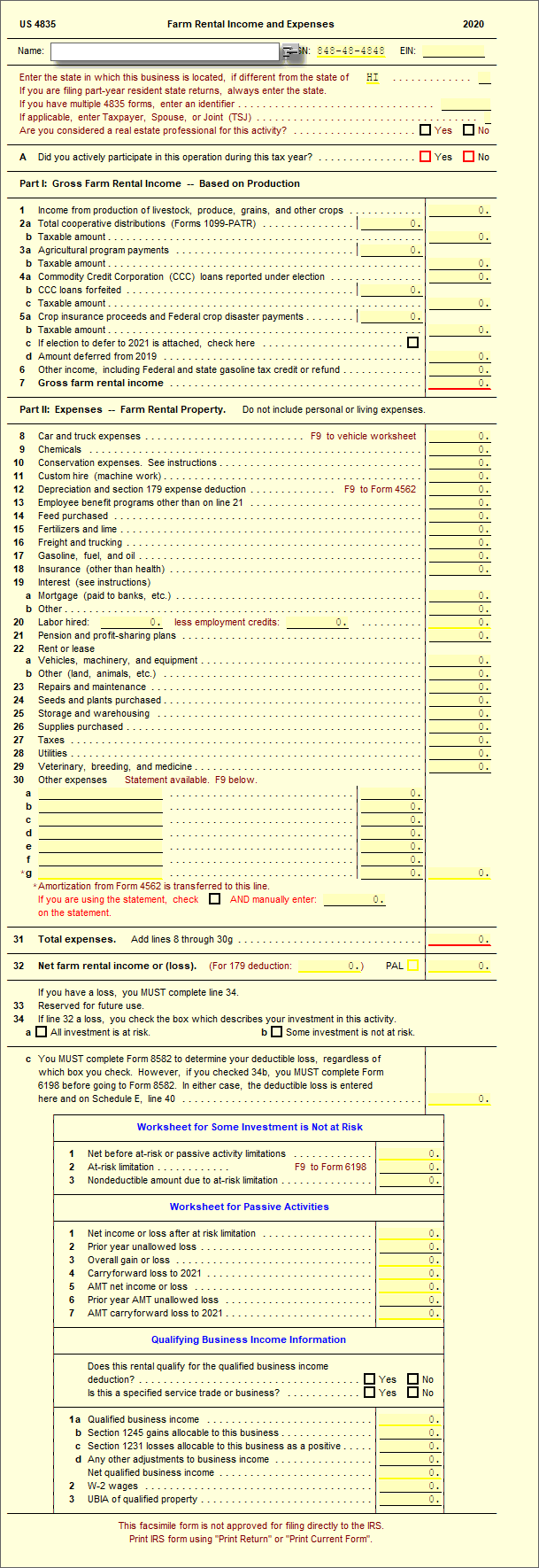 4835 Farm Rental and Expenses UltimateTax Solution Center