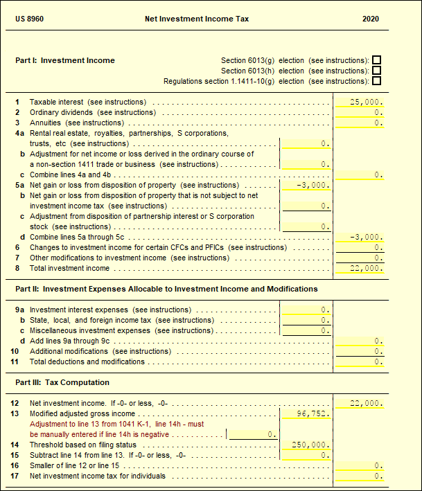 8960 Net Investment Tax UltimateTax Solution Center