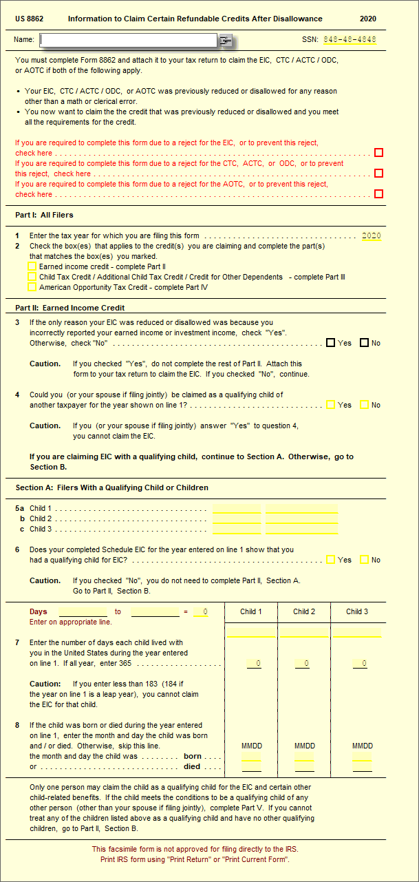 8862 Info Claim Certain Credits After Disallowance UltimateTax 