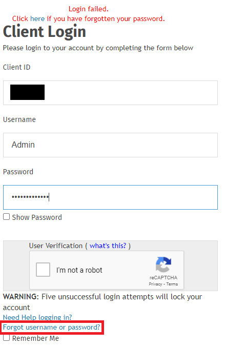 Forgot your Portal account password?