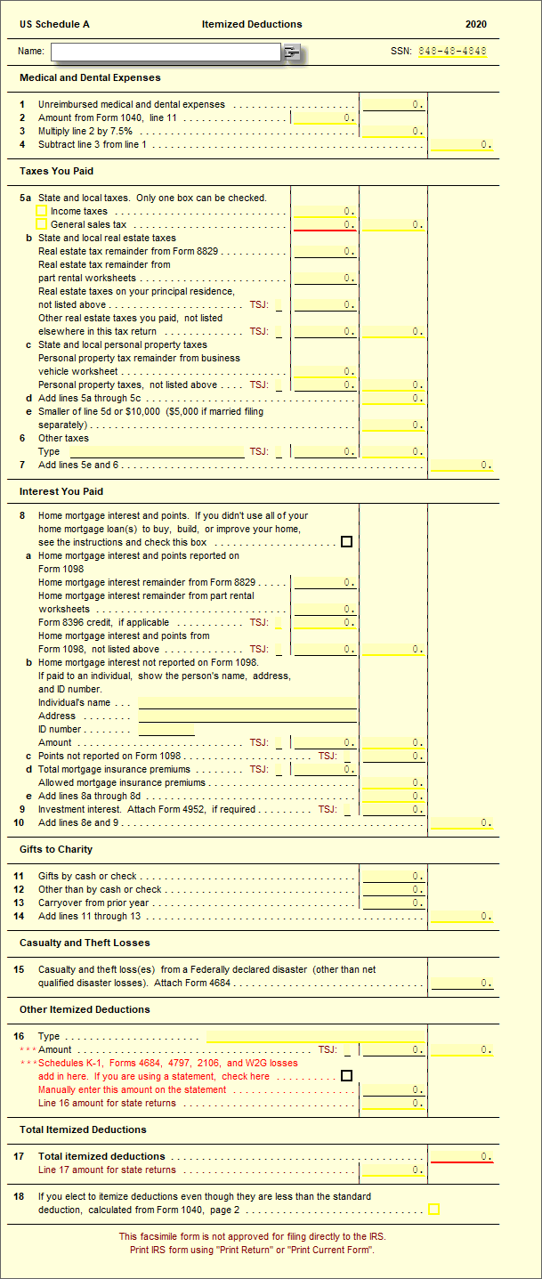 Sch A (1040) - Itemized Deductions – UltimateTax Solution Center